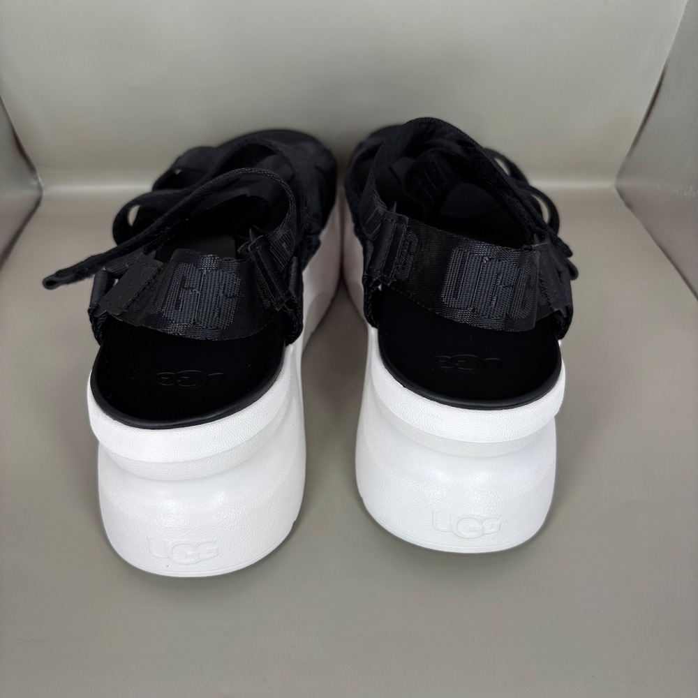 UGG LA Shores Black White Strappy Platform Sandals 1118499 Womens 9 - Picture 4 of 7